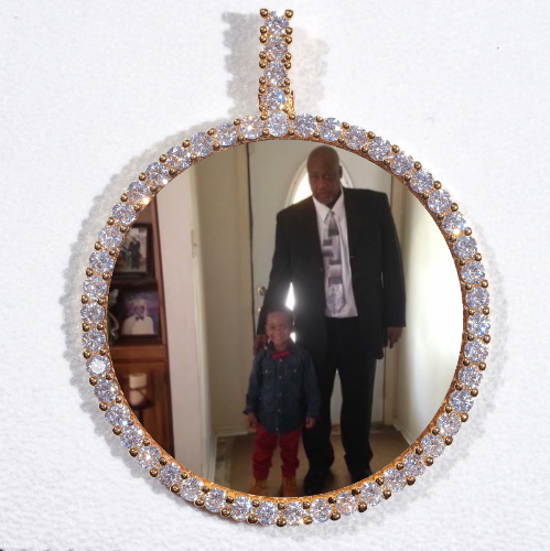 LARGE 3D CIRCLE CUSTOM PICTURE PENDANT