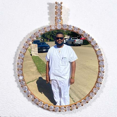LARGE 3D CIRCLE CUSTOM PICTURE PENDANT