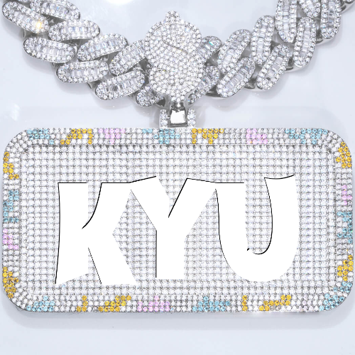 CUSTOM LETTER NECKLACE 3D COLORFUL SQUARE