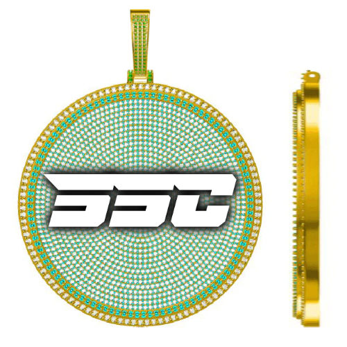 CUSTOM LETTER NECKLACE 3D BIG DISC