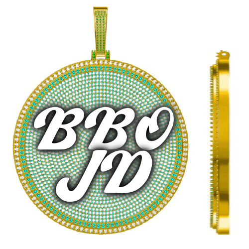CUSTOM LETTER NECKLACE 3D BIG DISC