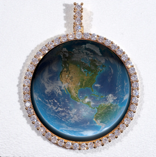 LARGE 3D CIRCLE CUSTOM PICTURE PENDANT