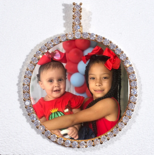 LARGE 3D CIRCLE CUSTOM PICTURE PENDANT