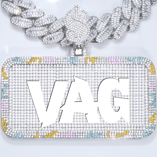 CUSTOM LETTER NECKLACE 3D COLORFUL SQUARE