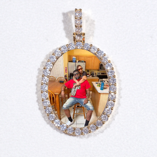 3D Oval Custom Picture Pendant