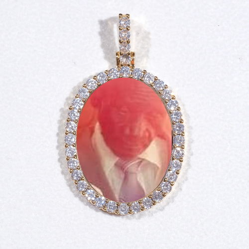 3D Oval Custom Picture Pendant