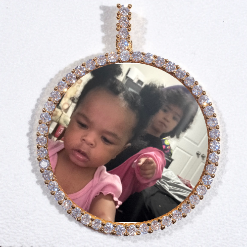 LARGE 3D CIRCLE CUSTOM PICTURE PENDANT