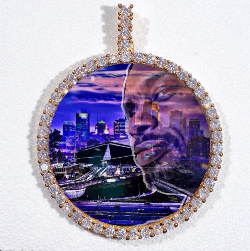 LARGE 3D CIRCLE CUSTOM PICTURE PENDANT