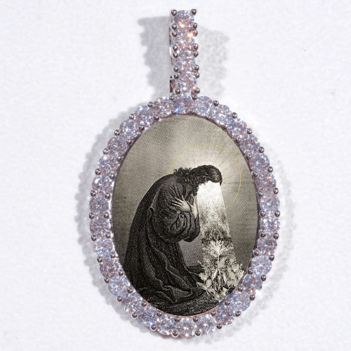 Large 3D Oval Custom Picture Pendant