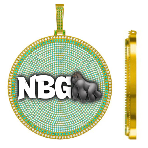 CUSTOM LETTER NECKLACE 3D BIG DISC