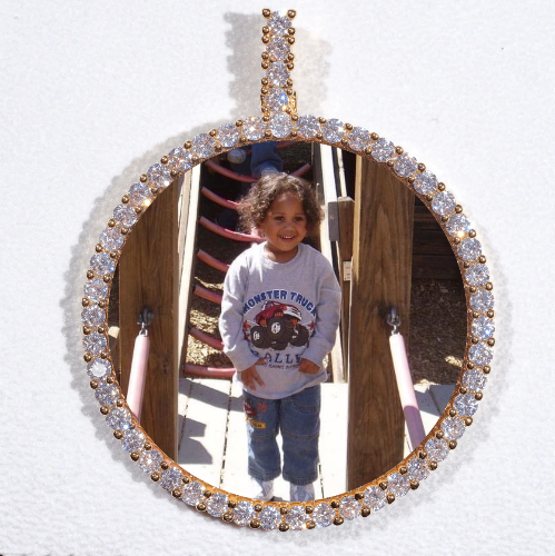 LARGE 3D CIRCLE CUSTOM PICTURE PENDANT