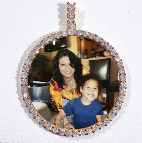 LARGE 3D CIRCLE CUSTOM PICTURE PENDANT