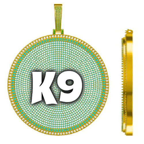 CUSTOM LETTER NECKLACE 3D BIG DISC
