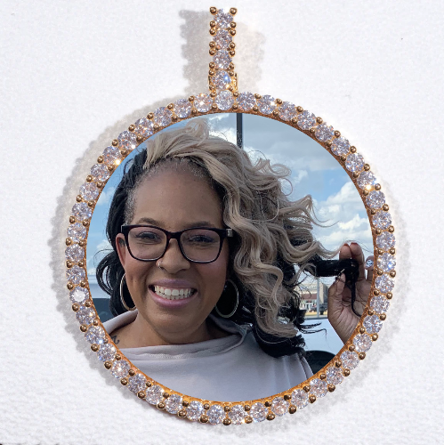 LARGE 3D CIRCLE CUSTOM PICTURE PENDANT