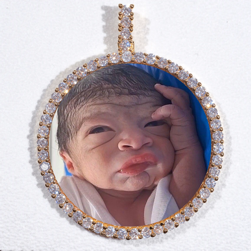 LARGE 3D CIRCLE CUSTOM PICTURE PENDANT