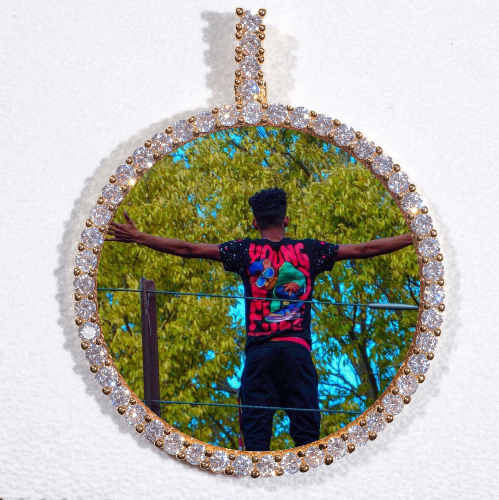 LARGE 3D CIRCLE CUSTOM PICTURE PENDANT