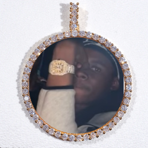 LARGE 3D CIRCLE CUSTOM PICTURE PENDANT