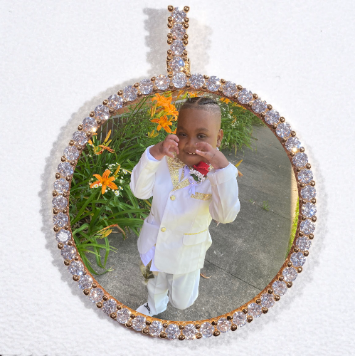 LARGE 3D CIRCLE CUSTOM PICTURE PENDANT