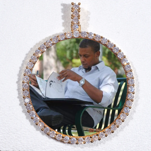 LARGE 3D CIRCLE CUSTOM PICTURE PENDANT