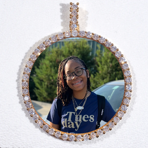 LARGE 3D CIRCLE CUSTOM PICTURE PENDANT