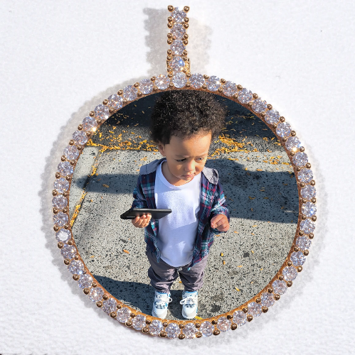 LARGE 3D CIRCLE CUSTOM PICTURE PENDANT