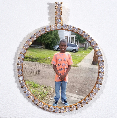 LARGE 3D CIRCLE CUSTOM PICTURE PENDANT