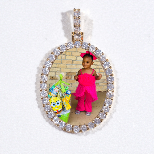 3D Oval Custom Picture Pendant