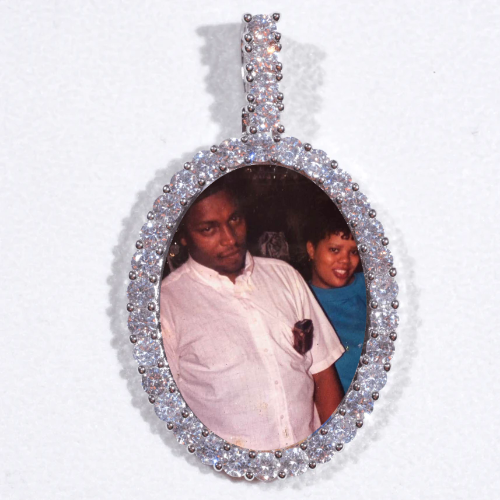 Large 3D Oval Custom Picture Pendant