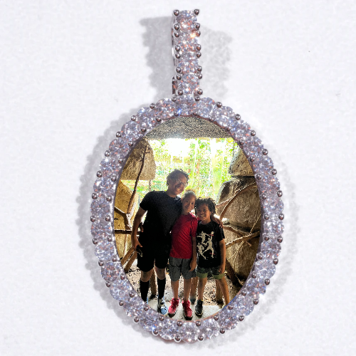Large 3D Oval Custom Picture Pendant