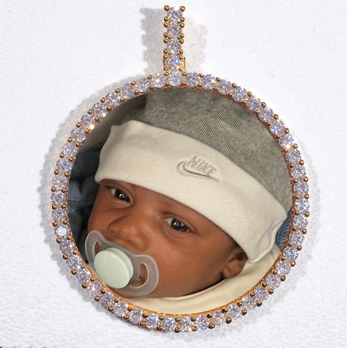 LARGE 3D CIRCLE CUSTOM PICTURE PENDANT