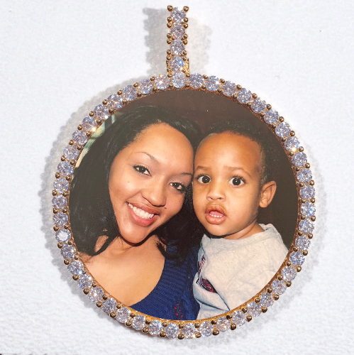 LARGE 3D CIRCLE CUSTOM PICTURE PENDANT