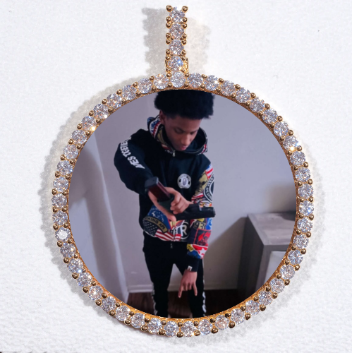 LARGE 3D CIRCLE CUSTOM PICTURE PENDANT