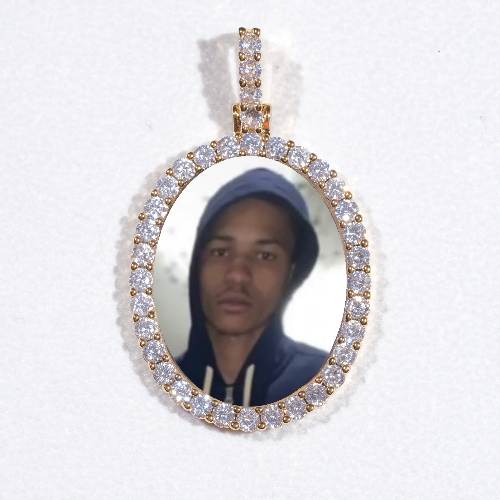 3D Oval Custom Picture Pendant