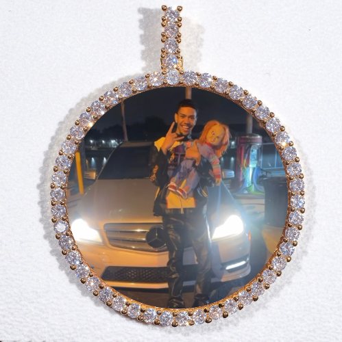 LARGE 3D CIRCLE CUSTOM PICTURE PENDANT