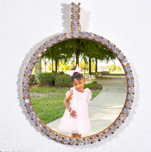 LARGE 3D CIRCLE CUSTOM PICTURE PENDANT