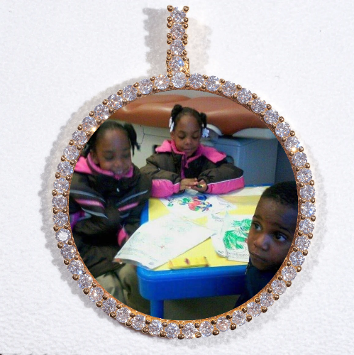 LARGE 3D CIRCLE CUSTOM PICTURE PENDANT