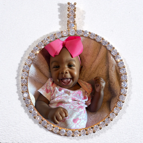 LARGE 3D CIRCLE CUSTOM PICTURE PENDANT