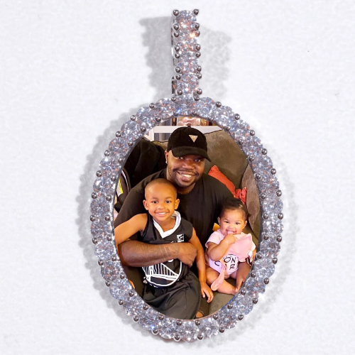 Large 3D Oval Custom Picture Pendant