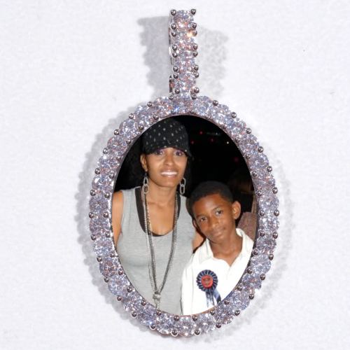 Large 3D Oval Custom Picture Pendant