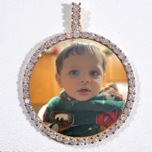 LARGE 3D CIRCLE CUSTOM PICTURE PENDANT