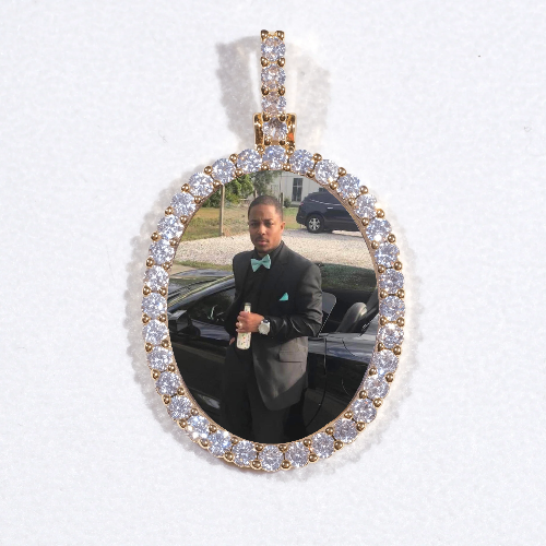 3D Oval Custom Picture Pendant