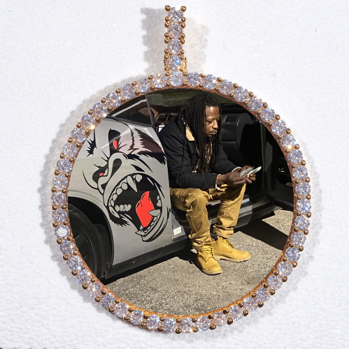 LARGE 3D CIRCLE CUSTOM PICTURE PENDANT