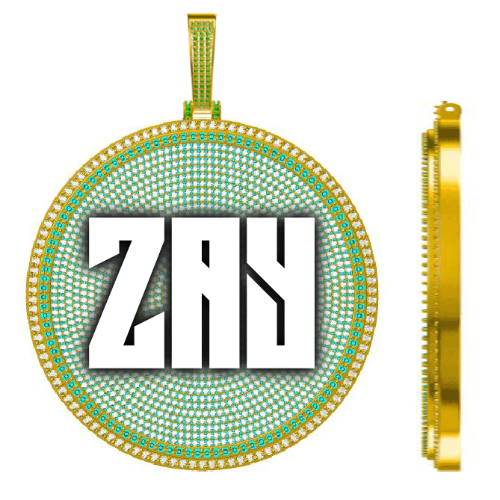 CUSTOM LETTER NECKLACE 3D BIG DISC