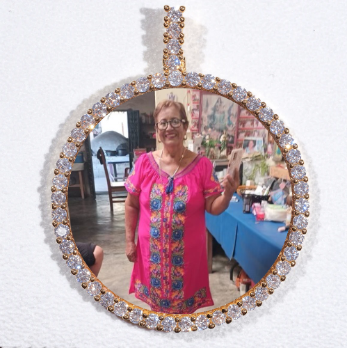 LARGE 3D CIRCLE CUSTOM PICTURE PENDANT