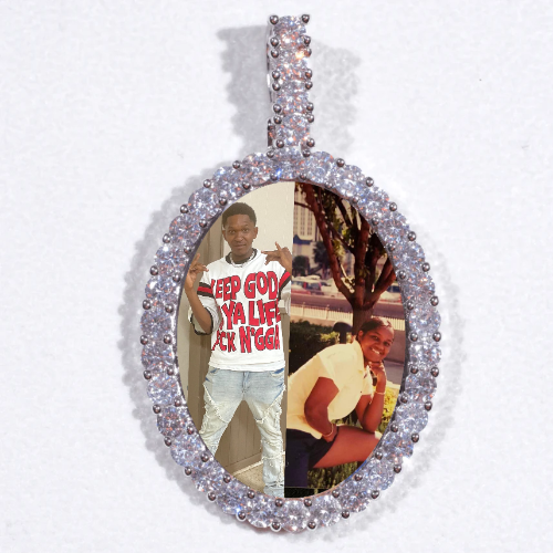 Large 3D Oval Custom Picture Pendant