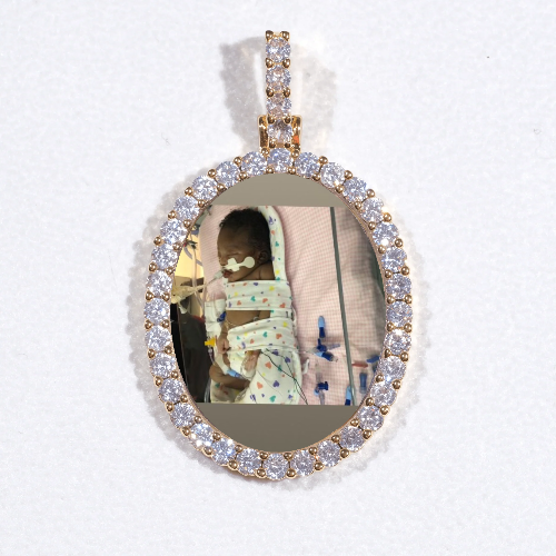 3D Oval Custom Picture Pendant