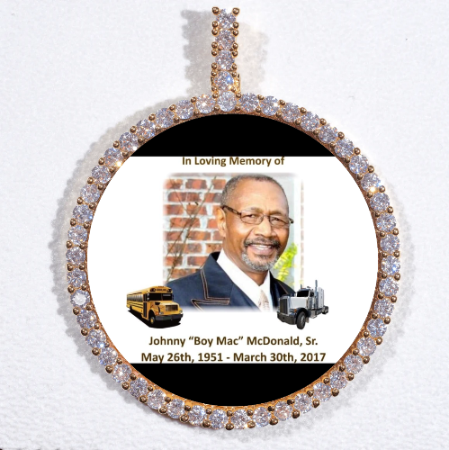 LARGE 3D CIRCLE CUSTOM PICTURE PENDANT