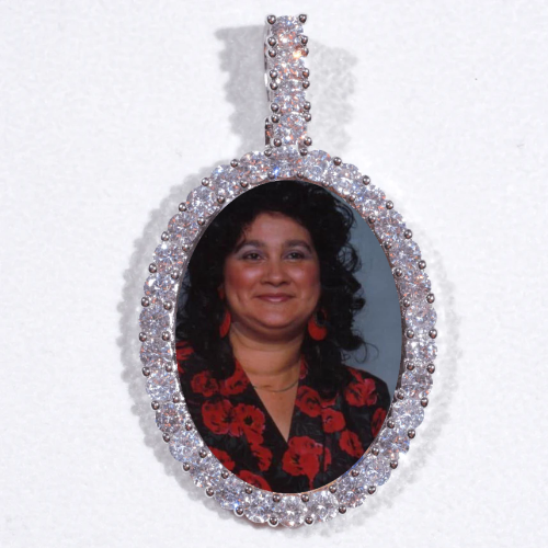 Large 3D Oval Custom Picture Pendant