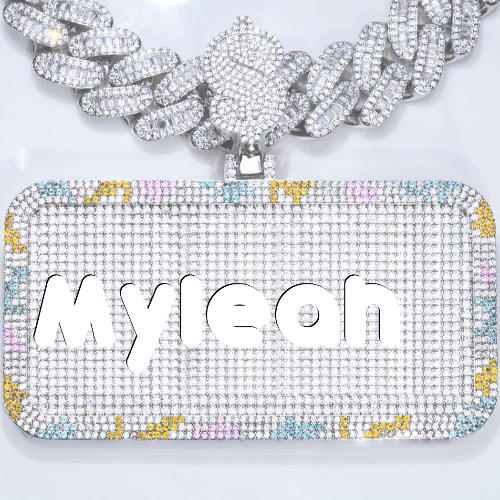 CUSTOM LETTER NECKLACE 3D COLORFUL SQUARE