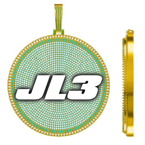CUSTOM LETTER NECKLACE 3D BIG DISC
